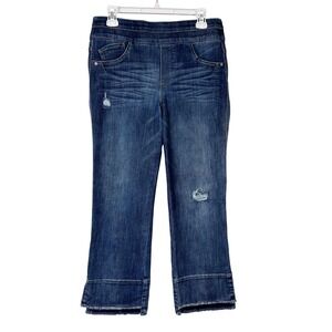 Democracy Ab Technology Pull On Waist Cropped Jeans Women's 6 Stretch Denim